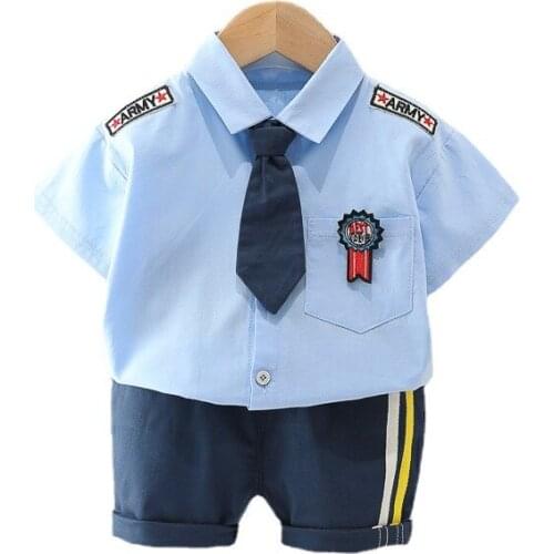 New Summer Baby Clothes Cotton Children Boys Shirt Shorts 2Pcs/sets Toddler Casual Tracksuits Kids Infant Girls Fashion Clothing
