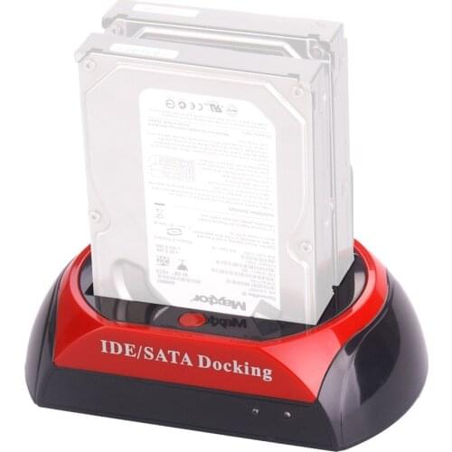 Original 2 Double Dock HDD Docking Station 3.5" 2.5" SATA IDE e-SATA Hub External Storage Enclosure Parts EU US plug