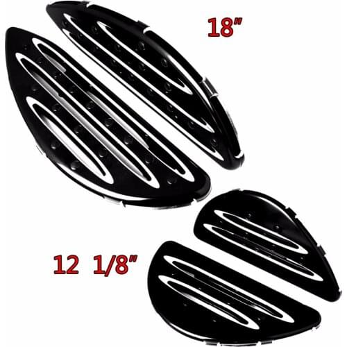 Front 18"& Rear 12"Shallow Cut Passenger Stretched Big Floorboards For Harley Touring Road King Street Glide 2008-2017