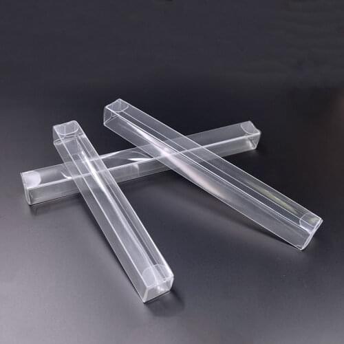 100pcs/lot 2x2x12cm/17cm PVC Plastic Transparency Display Box For Dispensing Perfume Tube Perfume Spray Pen Slender Oil Bottle
