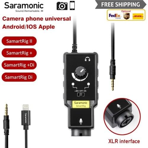Saramonic Smartrig XLR Microphone Preamplifier Audio Adapter Mixer Compatible with smartphones Guita for DSLR Camera iPhone 7s 6