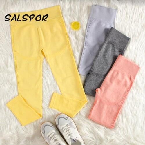 SALSPOR Fitness Seamless Legging Women Sport Booty Lifting Skinny Leggings Mujer High Waist Activewear Workout Gy Clothing Black