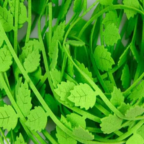 Pretty 98cm 3pcs Spring Green Leaf Stripe DIY Nonwoven Felt Fabric For DIY Sewing Decoration