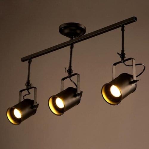 Loft LED Track Lamp Nordic Retro RH American Industrial LED Spot Lamp Black Ceiling Light Vintage Spot Light Wall Sconce