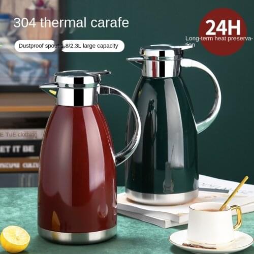Insulation Pot 1.8L 2.3L Vacuum Stainless Steel Coffee Pot Milk Tea Jug Water Carafe Flask Thermal Thermos Bottles Hot Sale
