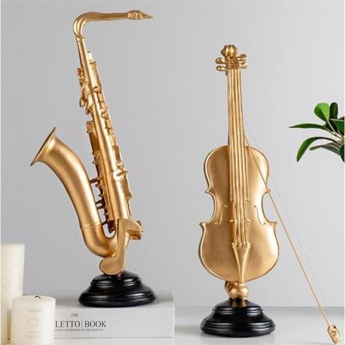 [VIP] Nordic Modern Musical Instrument Ornaments Violin Saxophone Museum Rack Restaurant Artwork TV Cabinet Decoration