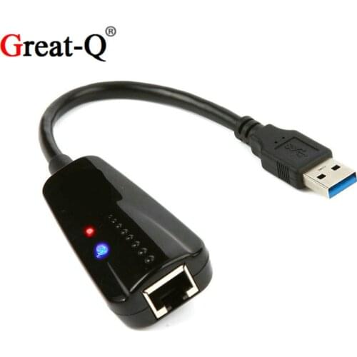 USB 3.0 10/100/1000Mbps Gigabit Ethernet RJ45 rj-45 External Network Card LAN Adapter adaptator cable cord with LED light