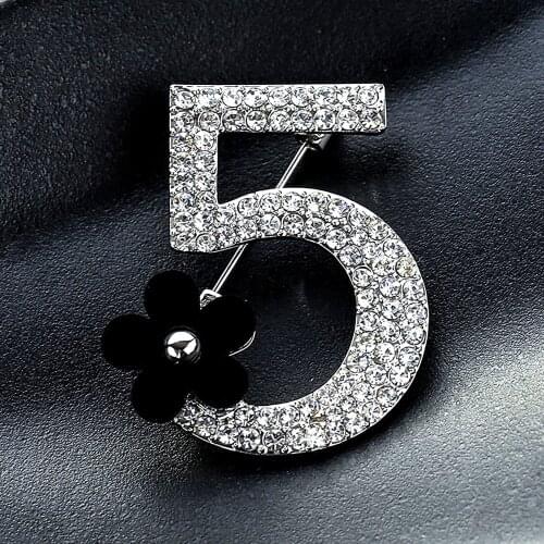 Luxury Fashion Number 5 CC Brooches for Womens clothing Flower Brooch Gift for Girl Friend Accessories For Jewelry