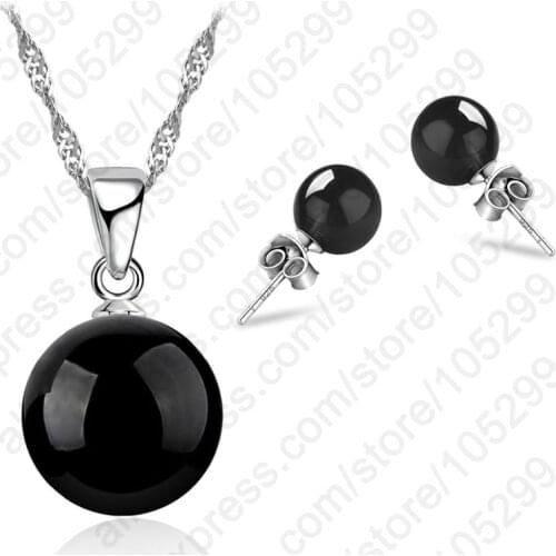 Wholesale Fast Shipping 925 Sterling Silver New Fashion Statement Fancy Women Beads Necklace Earrings Jewelry Set