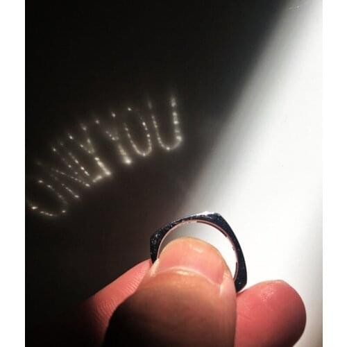 Cute "ONLY YOU" Projection Silver Rose Gold Ring for Women Gift Fashion Jewelry Wedding Engagement Ring