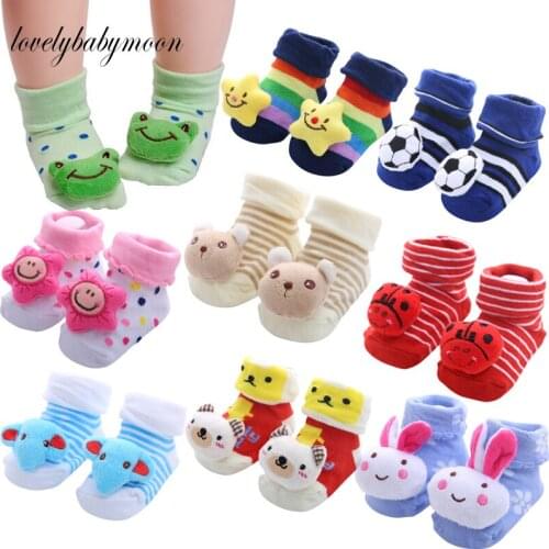 1 Pair Baby Boy Socks Cotton Baby Socks Rubber Anti Slip Boy Girl Floor Kids Toddlers Sock Spring Animal Infant Newborn Gift