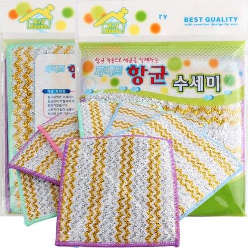 2Pcs/Lot Korea Absorbent Anti-greasy color dish cloth bamboo fiber Microfiber Bathroom car dish cloth rags kitchen cleaning clo
