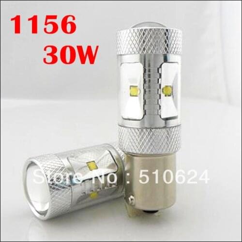 2pcs/lot super brightness High Power 1156 led, ba15s 30W cree chip led XBD p21w led, ba15s Reverse Tail Light Bulb Lamp White