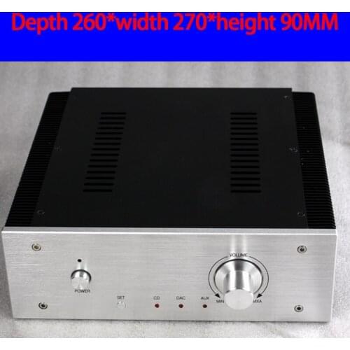 260*270*90MM WA17 All Aluminum Class A Preamp Amplifier Chassis Box House DIY Enclosure with Knob Amplifier Case Shell