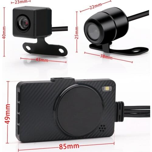 3" 1080P HD Motorcycle Camera DVR Motor Dash Cam with Special Dual-track Front Rear Recorder Motorbike Electronics