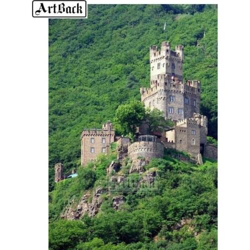 5d diy diamond painting castle in the hill full of squares drill diamond embroidery kit rhinestone mosaic decoration gift