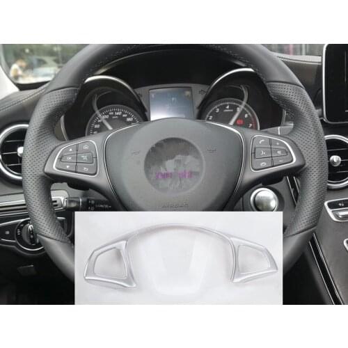 ABS chrome Car steering Wheel Frame Decoration Cover Sticker Car-styling For Mercedes Benz CLA class 2016 2017 CLA200 CLA220 etc