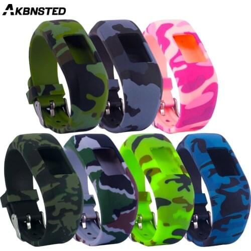 AKBNSTED Replacement Soft Sport Silicone Wristband Strap For Garmin VivoFit JR/JR2 Sport Smartwatch Bracelet Activity Tracker