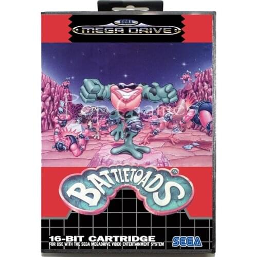 Battletoads with Box with Box for 16 bit Sega MD Game Card for Mega Drive for Genesis Video Console