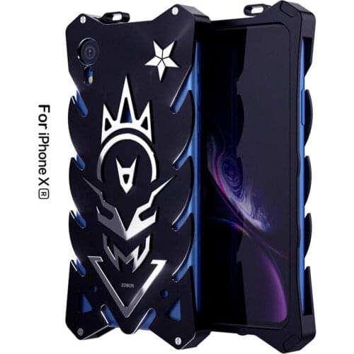 For iPhone XR Zimon Luxury New Thor Heavy Duty Armor Metal Aluminum Phone Case For Apple iPhone XR Case 6.1"