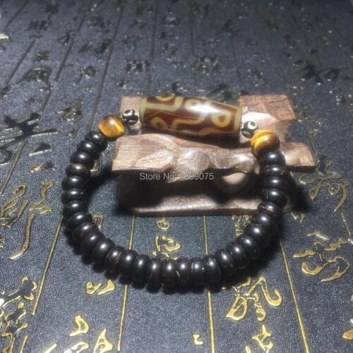 DZI men&womens bracelet 9mm coconut shell&10mm natural tiger eye stone men jewelry bracelet can be customized