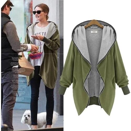 Europe and America Fashion Casual Hooded Large Size Women Autumn Increase The Fat Sister Was Thin Jackets Women outerwear coats
