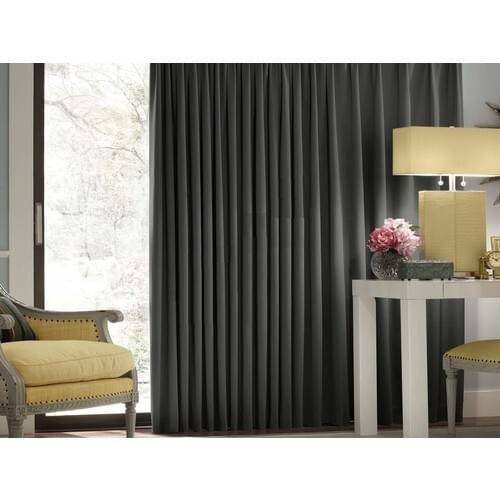 Evsa Home Blackout Blackout Sunshade Curtain Pilesiz V - 6 Dark Gray-100x250 cm