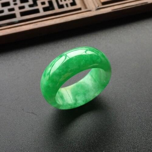 100% Natural Emerald Jade Ring Men Women Fine Jewelry Genuine Burma Jadeite Rings Myanmar Certified Jades Stone Ring Male Gifts