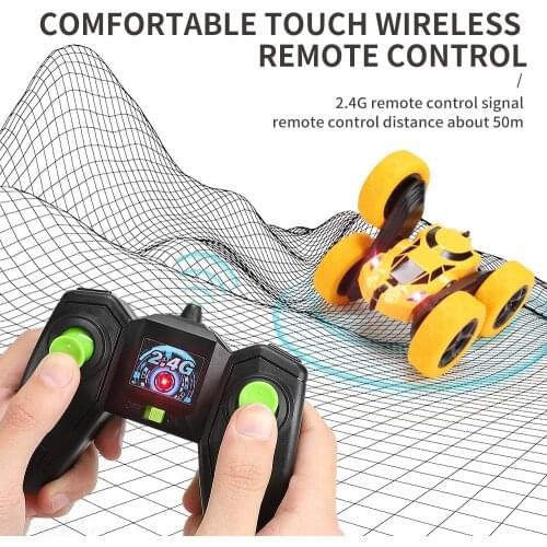 RC Car Mini Stunt Two-Side Drift Buggy Car 2.4G Crawler Roll Radio Remote Control Car 360 Rotation Tumbling Vehicle Boy Toy Gift