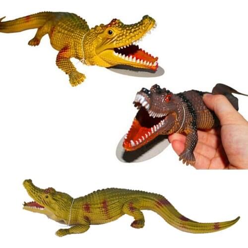 Simulation Crocodile Animal Model Toy Rubber Emulation Action Figure Toys For Children Kid Novelty Garden Props Joke Prank Gifts