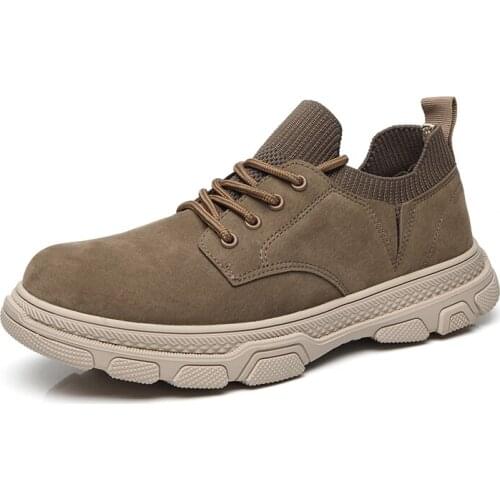 2021 Men Suede Leather Platform Tooling Shoes Outdoor Comfort Casual Desert Work Shoes Winter Autumn Fashion Mens Martin Shoes