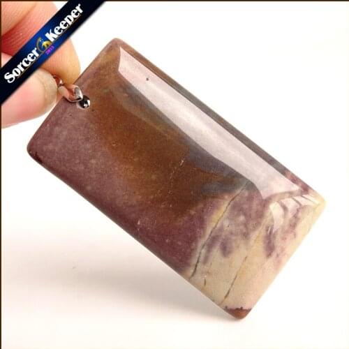 Mens Pendant Square Shape Real Natural Picasso Jaspers Stone Beads For Jewelry Making DIY Polar Jades Necklace Material AA019