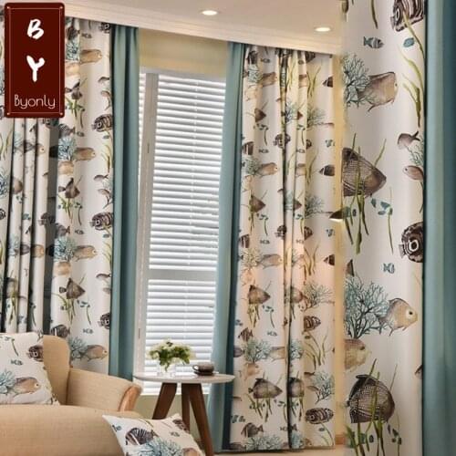 2021 New European Imitation Silk Printing Shading Curtain Finished Product Customization Curtains for Living Dining Room Bedroom