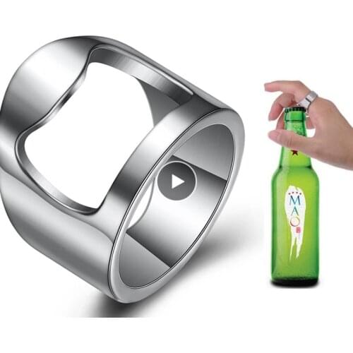 22MM New Stainless Steel Beer Ring Bottle Opener Unique Creative Versatile Bar Tool Colorful Ring Men Home Kitchen Tools Gadgets
