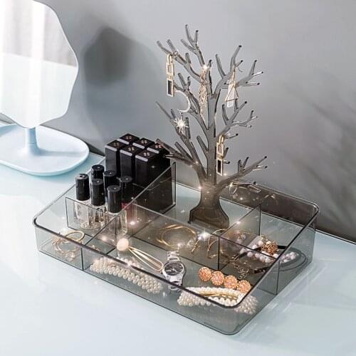 Plastic Cosmetic Storage Box For Dresser Jewelry Lipsticks Trinkets Make Up Organizer And Container Desktop Storage Organizer