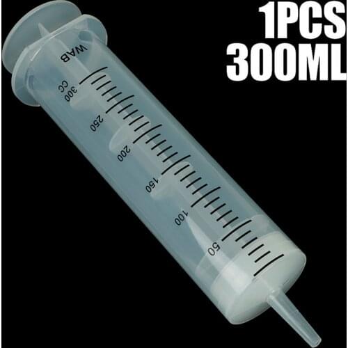 300ml Plastic Syringe Large Capacity Syringe Transparent Reusable Sterile Measuring Injection Syringe Nutrient Hydroponics