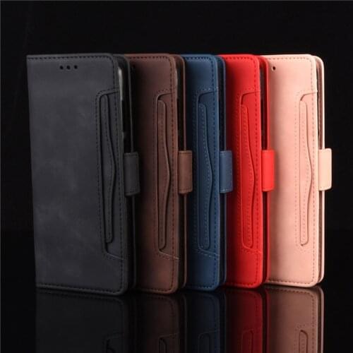 Suitable fo OPPO Realme 7 5G magnetic flip phone case, OPPO Realme Q2 leather multi-card luxury wallet holster protective cover