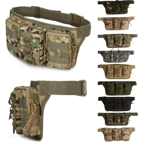 Molle Fanny Pack Waist Bag Outdoor Hiking Hunting Phone Pouch 3 Pockets Outdoor Waist Bag for Hiking Camiping