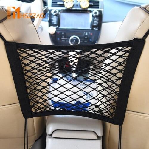 Strong Elastic Car Organizer Seat Back Storage Elastic Car Mesh Net Bag Between Bags Luggage Holder Pocket for Auto Vehicle