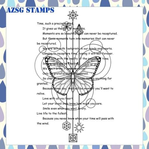 AZSG Butterfly and Time Clear Stamps NEW 2021 For DIY Scrapbooking/Card Making/Album Decorative Silicone Stamp Crafts