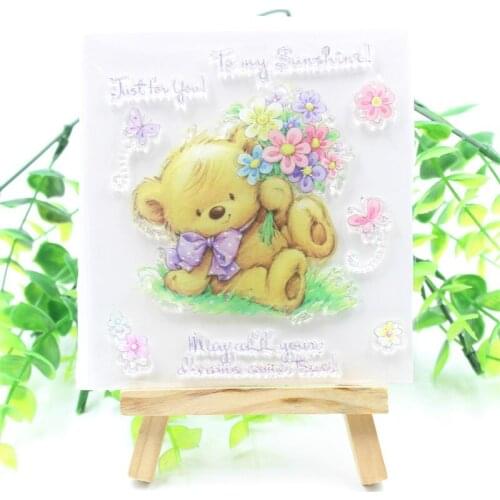 Bear Transparent Clear Silicone Stamps for DIY Scrapbooking/Card Making/Kids Fun Decoration Supplies