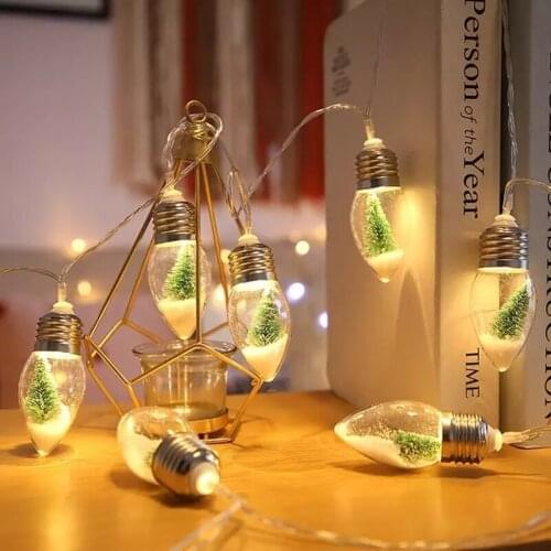 10 LED Lights String Lights Wishing Bottle with Snow Light String USB Powered Xmas Light String Lights for Wedding Xmas Decor