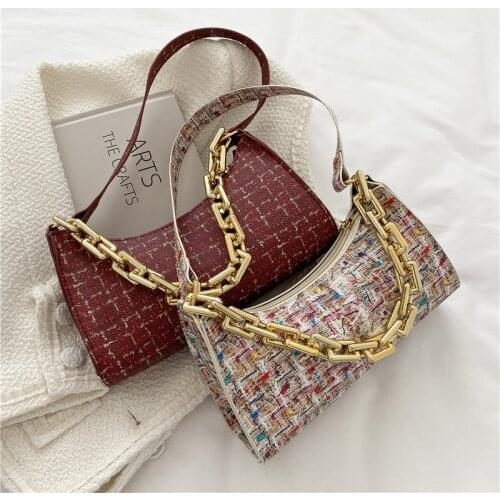 Check Chain Zipper Handbags New Fashion Texture PU Leather Womens Shoulder Bag Simple and Small Square Bags for Women 2021