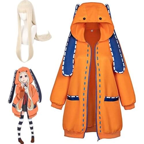 Anime Kakegurui Yomoduki Runa Cosplay Hoodie Compulsive Gambler Costumes Hoodies Pullover Wig Sock Halloween