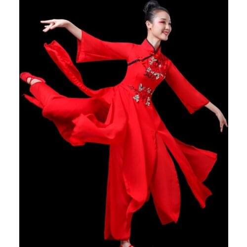 Traditional folk and ethnic dance clothes national dance of China fan yongo ancient Chinese folk dance clothing FF1529