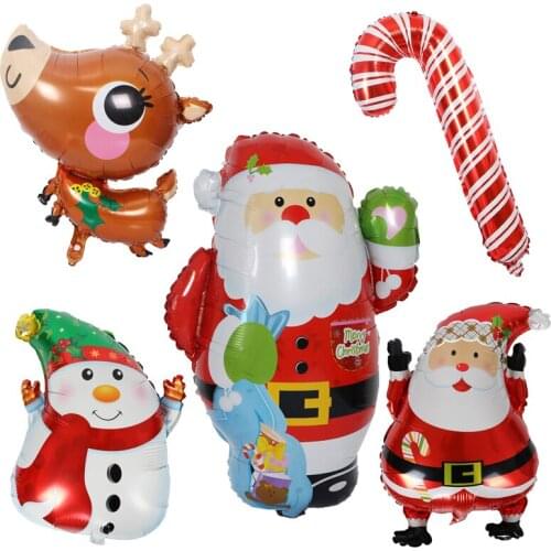 Santa Claus Balloon Christmas Party Decoration Aluminum Foil Balloon Elk Snowman Candy Holiday Party Decoration Balloon
