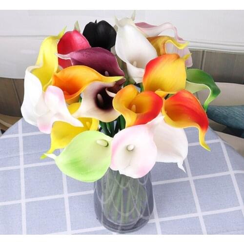 High-end Simulation Feel Pu Mini Calla Lily Real Touch Flower Decoration Home Wedding Flower Arrangements Photography Props