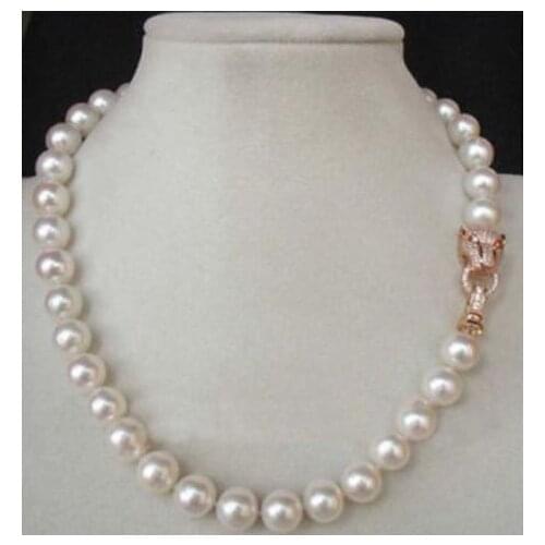 18" 10-11MM AAA++ GENUINE WHITE SOUTH SEA AKOYA PEARL NECKLACE