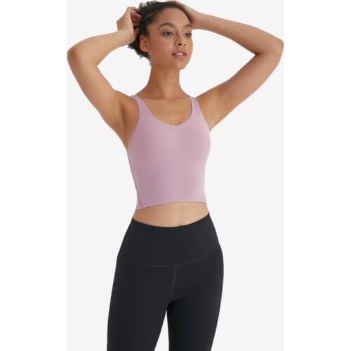 2020 New Yoga Vest With Chest Pad Women Sleeveless Beautiful Back Quick Dry Workout Sports Tank Top Elastic Tight Running Vest
