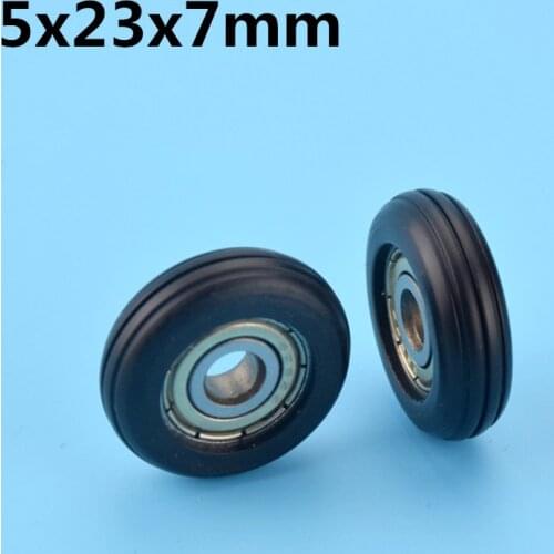1Pcs 5x23x7 mm Nylon Plastic Wheel With Bearings Multi-row groove bearing